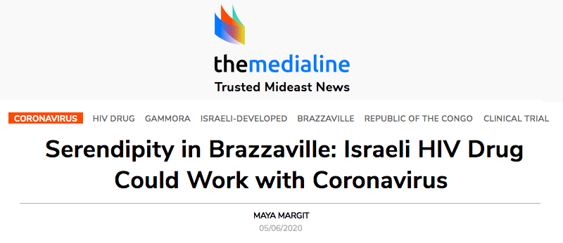 themedialine header - Serendipity in Brazzaville: Israeli HIV Drug Could Work with Coronavirus