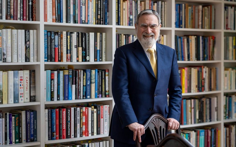 Jonathan Sacks, former chief rabbi of Great Britain and the Commonwealth, became Lord Sacks of Aldgate, pictured here in March, 2020.