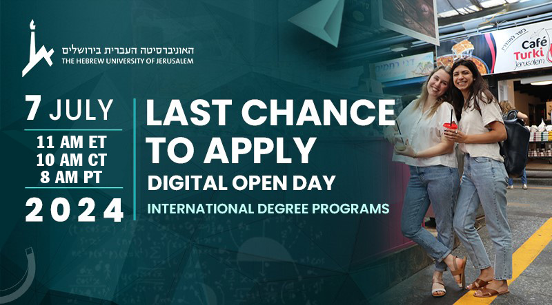 Hebrew U's Digital Open Day - This Sunday, July 7, 2024