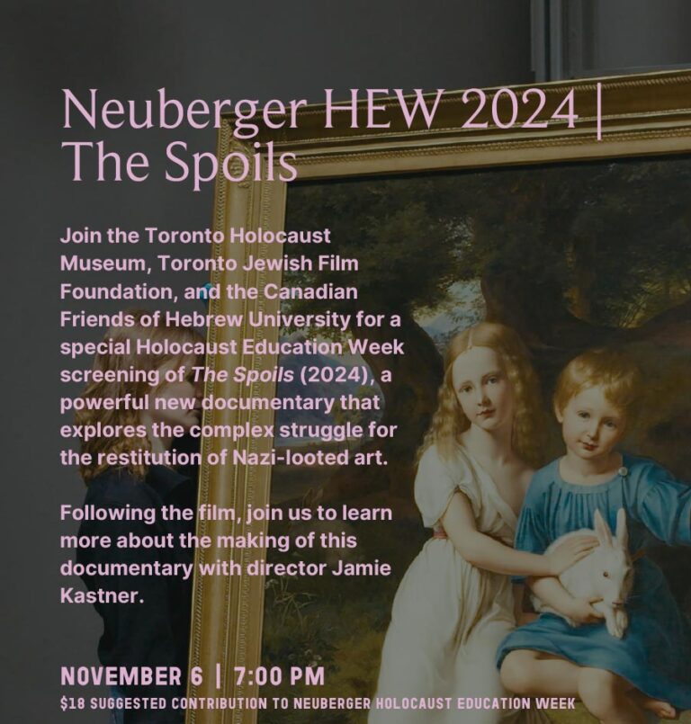 Special Holocaust Education Week Screening of the Movie “The Spoils”‘