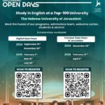 Upcoming Hebrew University Digital Open Days and Campus Open Days